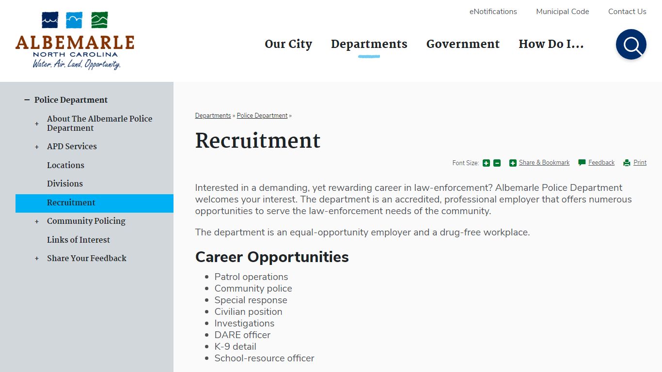 Recruitment | Albemarle, NC
